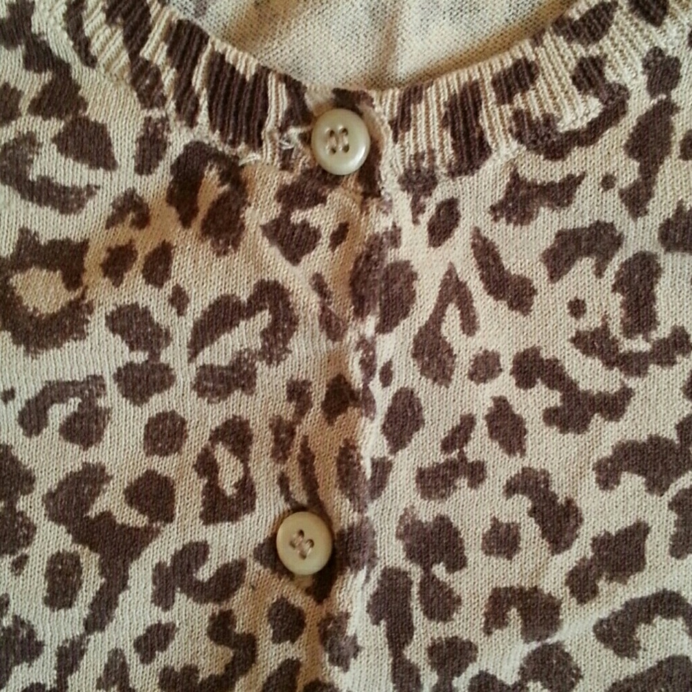 J. Crew leopard cotton cardigan